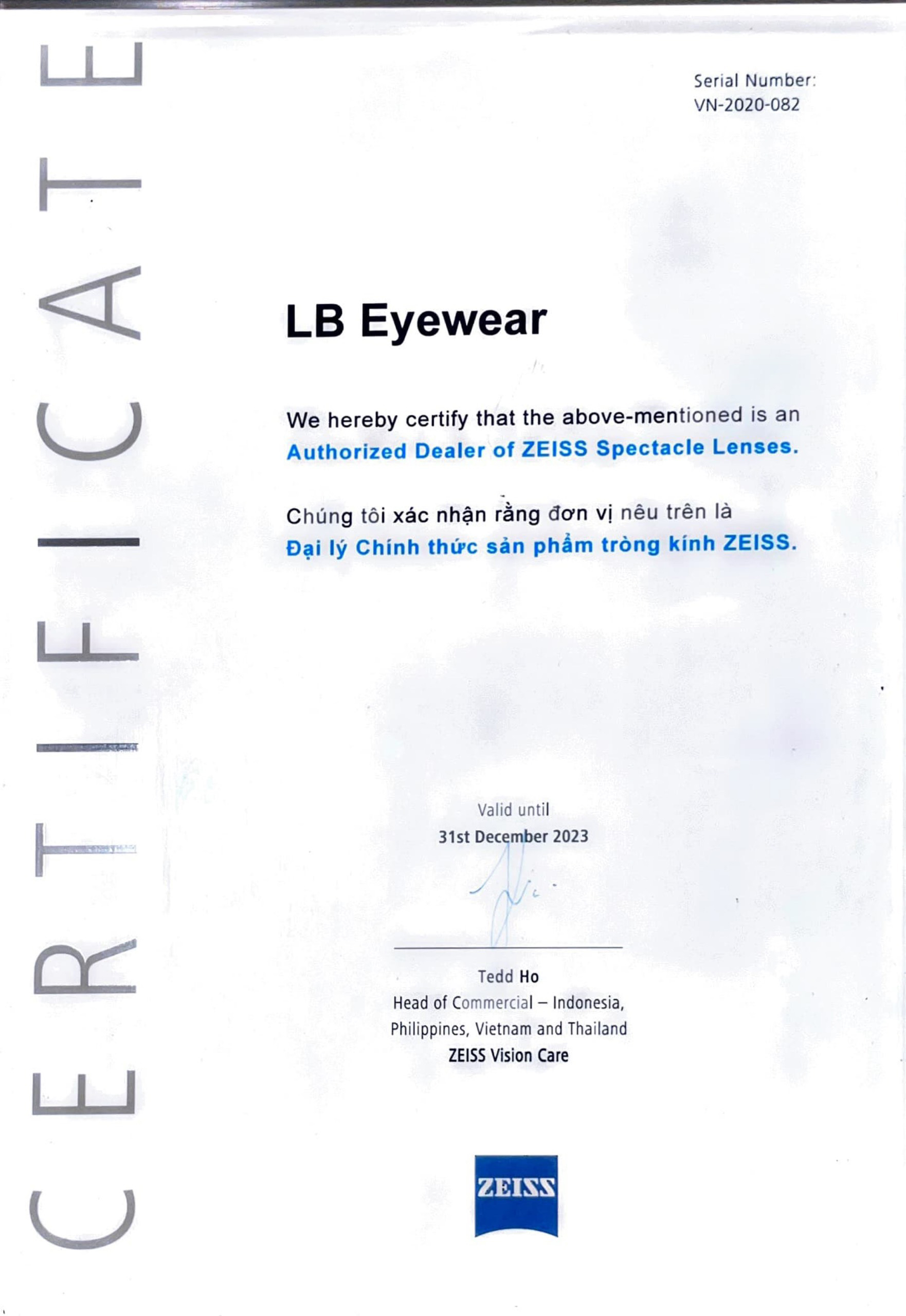 chứng nhận đại lý tròng kính zeiss chứng nhận đại lý tròng kính zeiss