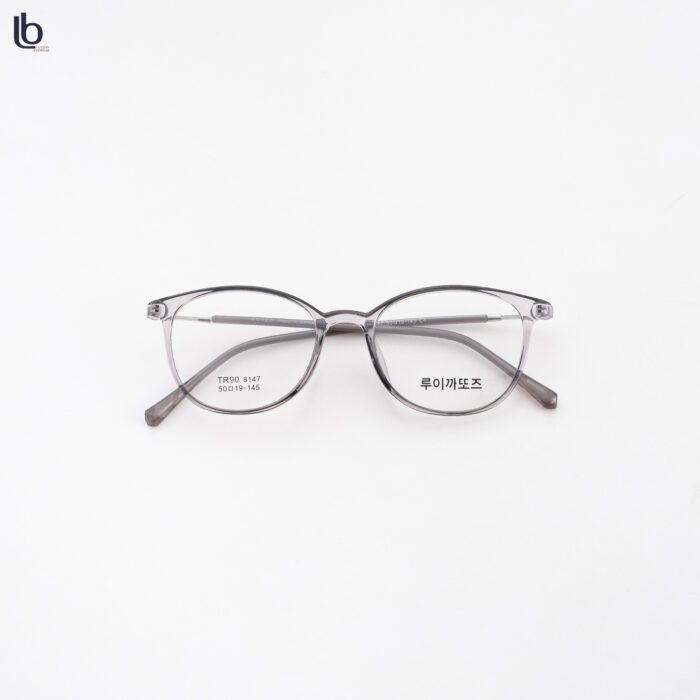 Gọng Kính Kim Loại Phối Nhựa Hàn Quốc Vuông Mèo Bầu TR90 8147