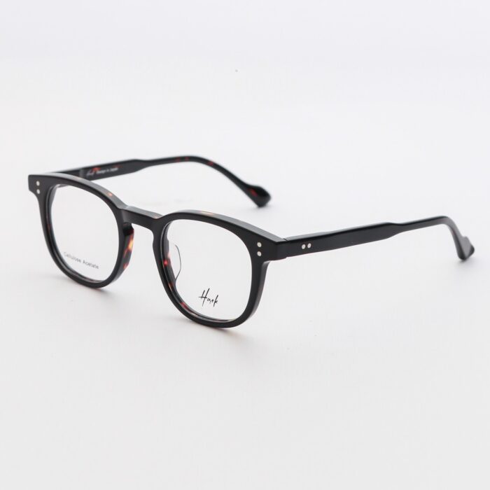 Gọng Mắt Kính Trời Trang Hank Đính Hai Chấm Dọc - Bầu, Mắt Cú, Unisex - Nhựa Đúc Cao Cấp -  M2140 - Đen Vân Cam