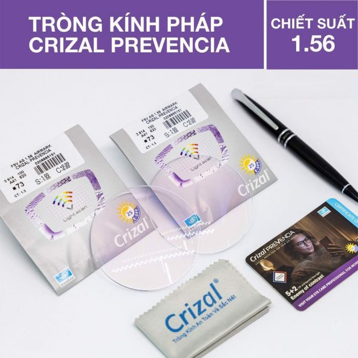 Tròng Kính Chống Ánh Sáng Xanh ESSILOR CRIZAL PREVENCIA