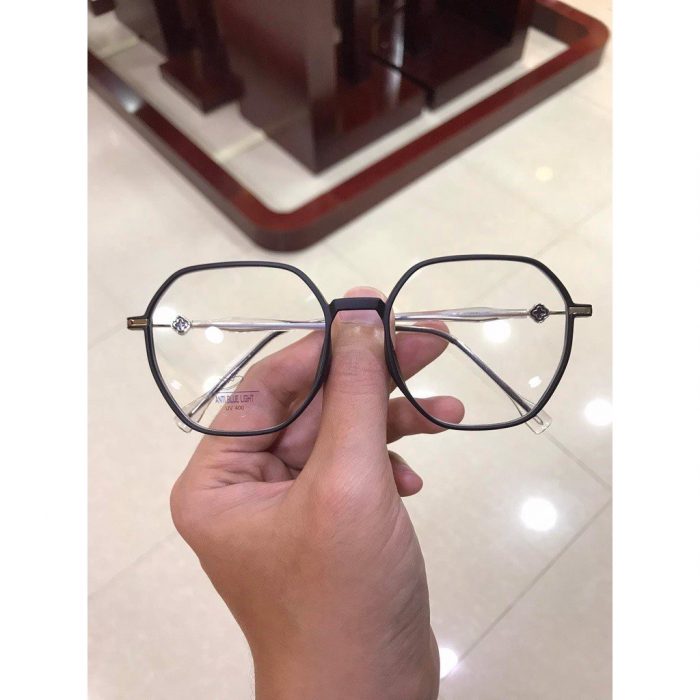 Gọng kính mắt cận Lục giác nam nữ LB Eyewear UV 8296 Nhựa mềm thanh mảnh bền nhẹ - Màu đen, hồng, tím, ghi, trong suốt