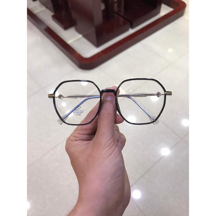 Gọng kính mắt cận Lục giác nam nữ LB Eyewear UV 8296 Nhựa mềm thanh mảnh bền nhẹ - Màu đen, hồng, tím, ghi, trong suốt