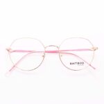 90 351A Gọng mắt kính Bamboo Oval Vát cạnh trên hợp kim thời trang nam nữ - Mắt kính LB Eyewear