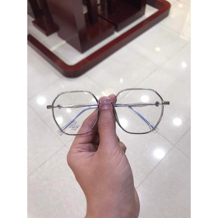 Gọng kính mắt cận Lục giác nam nữ LB Eyewear UV 8296 Nhựa mềm thanh mảnh bền nhẹ - Màu đen, hồng, tím, ghi, trong suốt