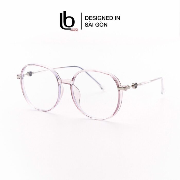 Gọng kính mắt Tròn to nam nữ KT82 731 Nhựa dẻo thanh mảnh bền nhẹ LB Eyewear - Màu đen, hồng, cam, trong suốt, xám, tím