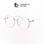 Gọng kính mắt Tròn to nam nữ KT82 731 Nhựa dẻo thanh mảnh bền nhẹ LB Eyewear - Màu đen, hồng, cam, trong suốt, xám, tím