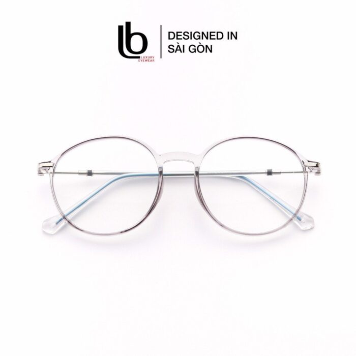 Gọng Kính Mắt Tròn Bầu Nam Nữ Lb Eyewear Uv 8300 NhựA Mềm Thanh Mảnh Bền Nhẹ - Màu Đen, Hồng, Cam, Trong Suốt, Xám, Tím