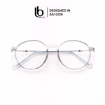 Gọng Kính Mắt Tròn Bầu Nam Nữ Lb Eyewear Uv 8300 NhựA Mềm Thanh Mảnh Bền Nhẹ - Màu Đen, Hồng, Cam, Trong Suốt, Xám, Tím