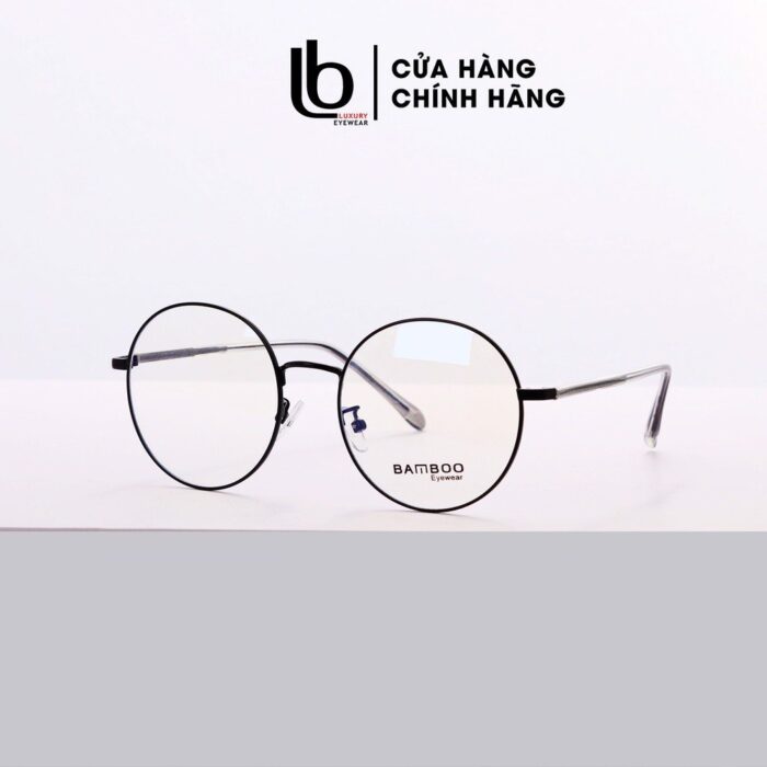 Gọng kính cận Tròn nam nữ LBeyewear chất liệu Kim loại phụ kiện thời trang HOT! Bamboo 72 603