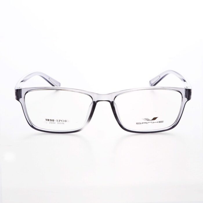 Gọng kính cận vuông nam nữ LBeyewear chất liệu nhựa dẻo phụ kiện thời trang HOT! - 24282 Đen & Trắng Trong & Xanh