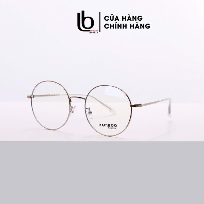 Gọng kính cận Tròn nam nữ LBeyewear chất liệu Kim loại phụ kiện thời trang HOT! Bamboo 72 603