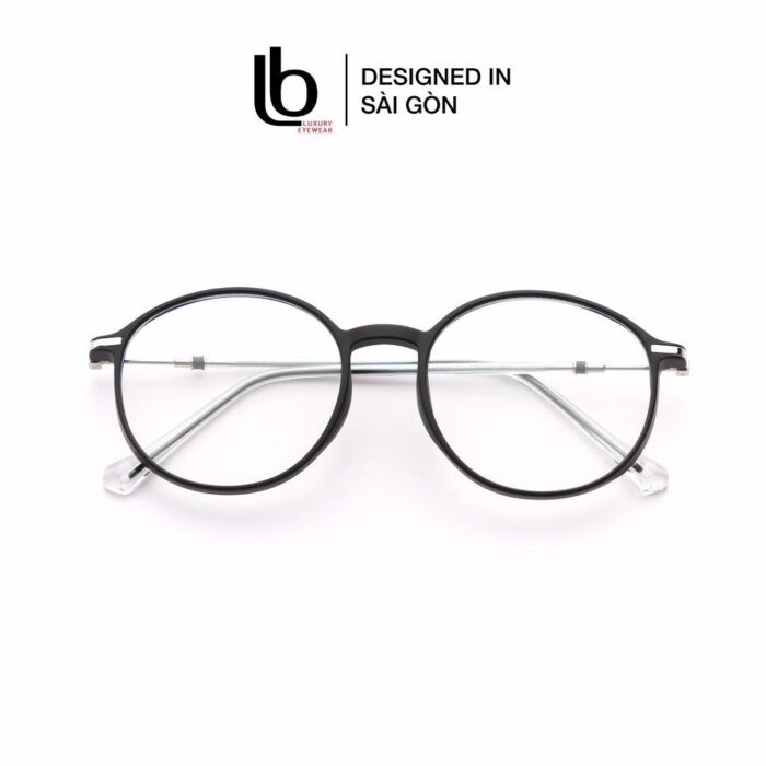 Gọng Kính Mắt Tròn Bầu Nam Nữ Lb Eyewear Uv 8300 NhựA Mềm Thanh Mảnh Bền Nhẹ - Màu Đen, Hồng, Cam, Trong Suốt, Xám, Tím