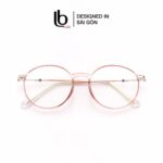 Gọng Kính Mắt Tròn Bầu Nam Nữ Lb Eyewear Uv 8300 NhựA Mềm Thanh Mảnh Bền Nhẹ - Màu Đen, Hồng, Cam, Trong Suốt, Xám, Tím