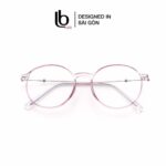 Gọng Kính Mắt Tròn Bầu Nam Nữ Lb Eyewear Uv 8300 NhựA Mềm Thanh Mảnh Bền Nhẹ - Màu Đen, Hồng, Cam, Trong Suốt, Xám, Tím