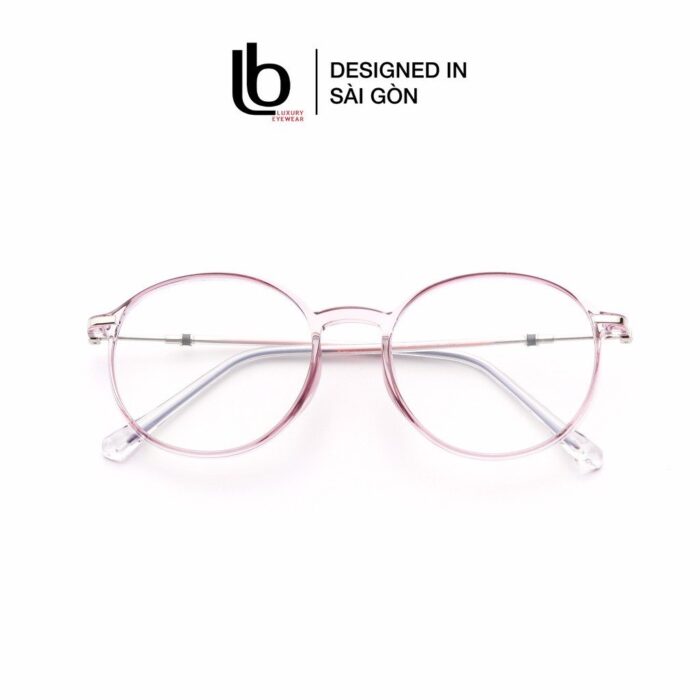 Gọng Kính Mắt Tròn Bầu Nam Nữ Lb Eyewear Uv 8300 NhựA Mềm Thanh Mảnh Bền Nhẹ - Màu Đen, Hồng, Cam, Trong Suốt, Xám, Tím