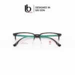 gọng nhựa dẻo HD F3025 gọng kính cận vuông nam nữ - đen trắng ombre, xám trong