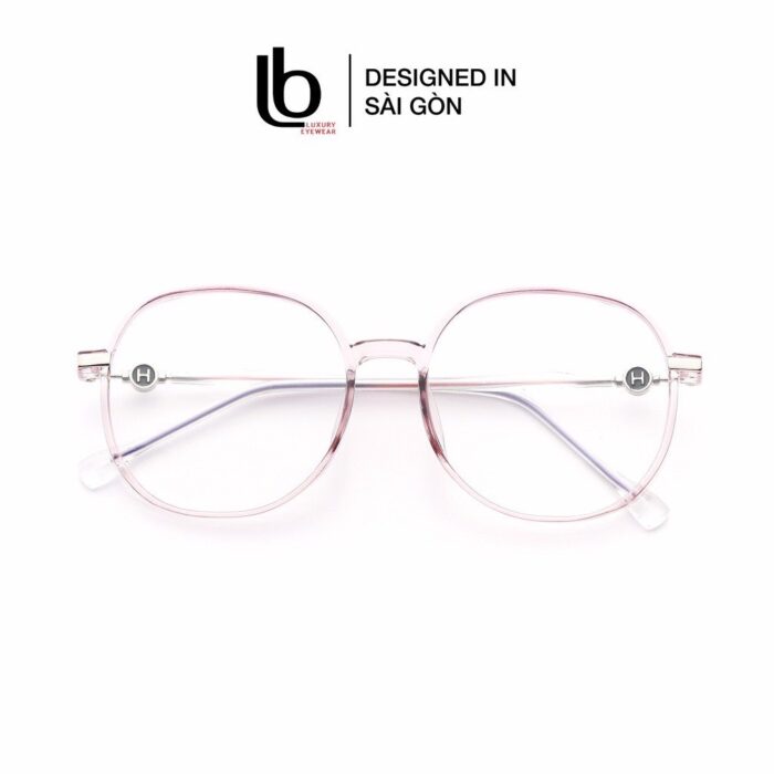 Gọng kính mắt Tròn to nam nữ KT82 731 Nhựa dẻo thanh mảnh bền nhẹ LB Eyewear - Màu đen, hồng, cam, trong suốt, xám, tím