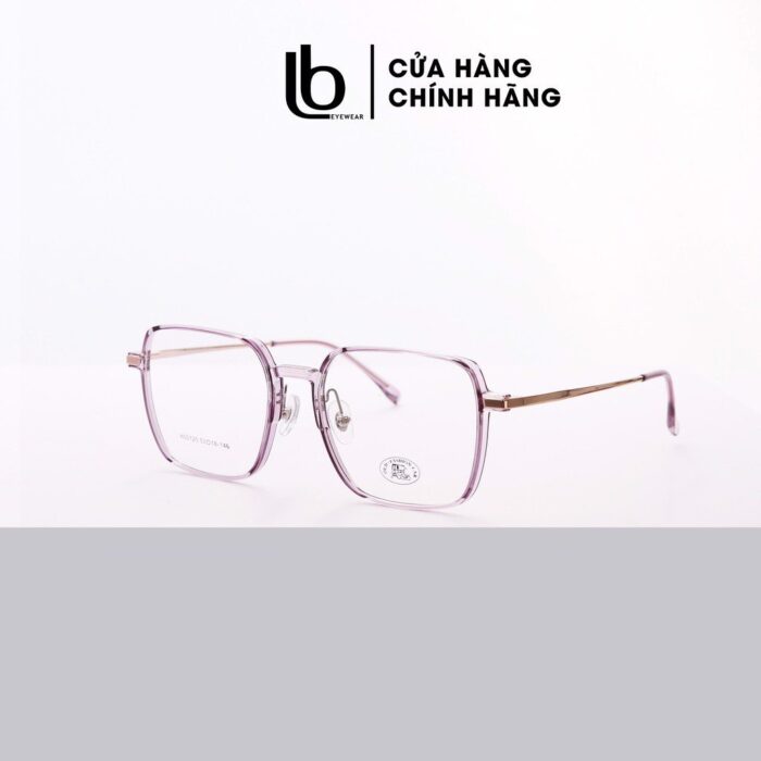 Gọng kính cận Bầu - Oval nam nữ LBeyewear chất liệu Nhựa càng thép kiện thời trang HOT! OF H00120