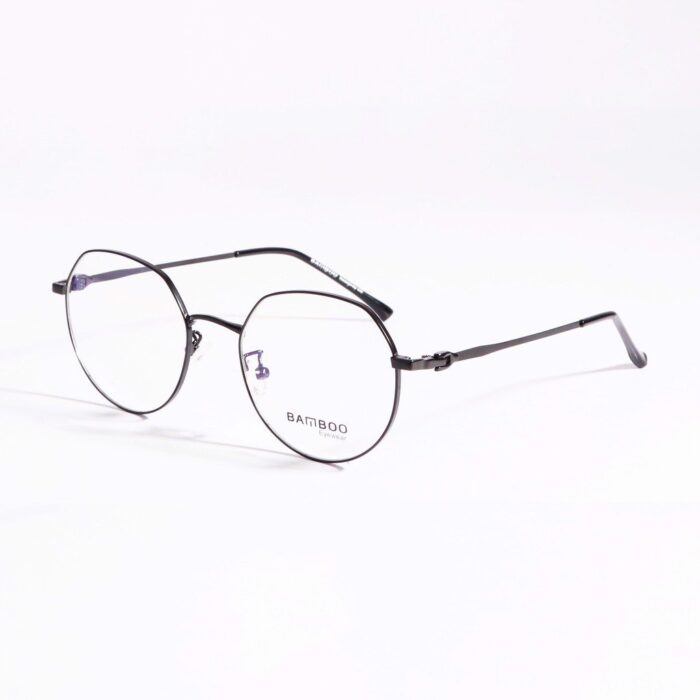 90 351A Gọng mắt kính Bamboo Oval Vát cạnh trên hợp kim thời trang nam nữ - Mắt kính LB Eyewear