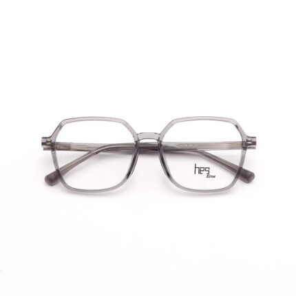 Gọng mắt kính cận loạn Lục giác H70580 nhựa thời trang - Xám, Đen, Trong xanh lá, Trong - LB Eyewear