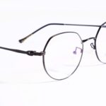 90 351A Gọng mắt kính Bamboo Oval Vát cạnh trên hợp kim thời trang nam nữ - Mắt kính LB Eyewear