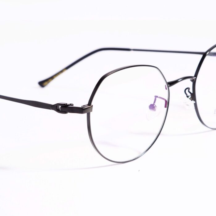 90 351A Gọng mắt kính Bamboo Oval Vát cạnh trên hợp kim thời trang nam nữ - Mắt kính LB Eyewear
