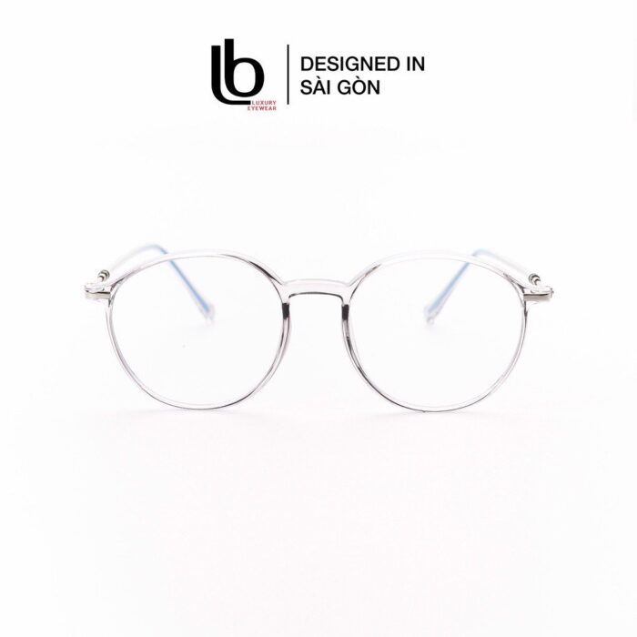 Gọng Kính Mắt Tròn Bầu Nam Nữ Lb Eyewear Uv 8300 NhựA Mềm Thanh Mảnh Bền Nhẹ - Màu Đen, Hồng, Cam, Trong Suốt, Xám, Tím