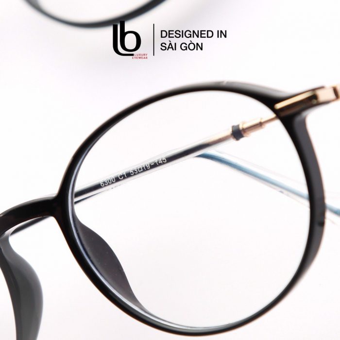 Gọng Kính Mắt Tròn Bầu Nam Nữ Lb Eyewear Uv 8300 NhựA Mềm Thanh Mảnh Bền Nhẹ - Màu Đen, Hồng, Cam, Trong Suốt, Xám, Tím