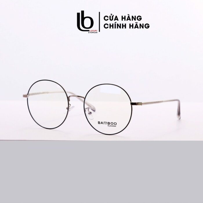 Gọng kính cận Tròn nam nữ LBeyewear chất liệu Kim loại phụ kiện thời trang HOT! Bamboo 72 603