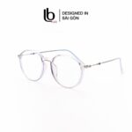 Gọng Kính Mắt Tròn Bầu Nam Nữ Lb Eyewear Uv 8300 NhựA Mềm Thanh Mảnh Bền Nhẹ - Màu Đen, Hồng, Cam, Trong Suốt, Xám, Tím