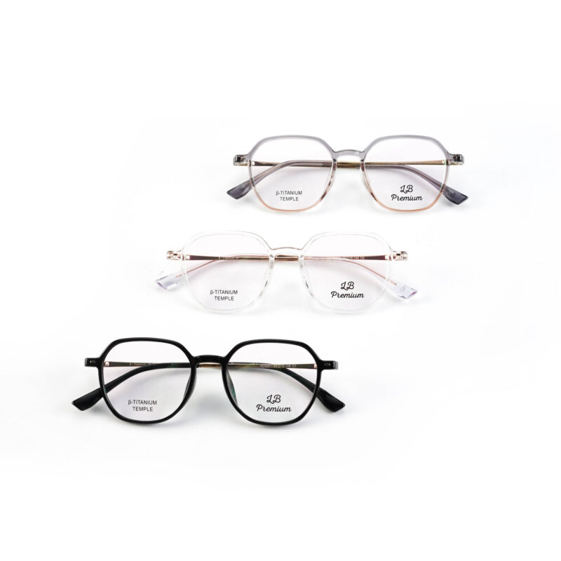 Gọng Titan / Titanium Tròn Vát Cạnh Phối Nhựa Cao Cấp - H70261 | Mắt Kính LB Eyewear