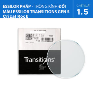 Tròng kính đổi màu Essilor Transitions® Gen S™ – Váng phủ Crizal Rock -thế hệ tròng kính đổi màu mới nhất 2025