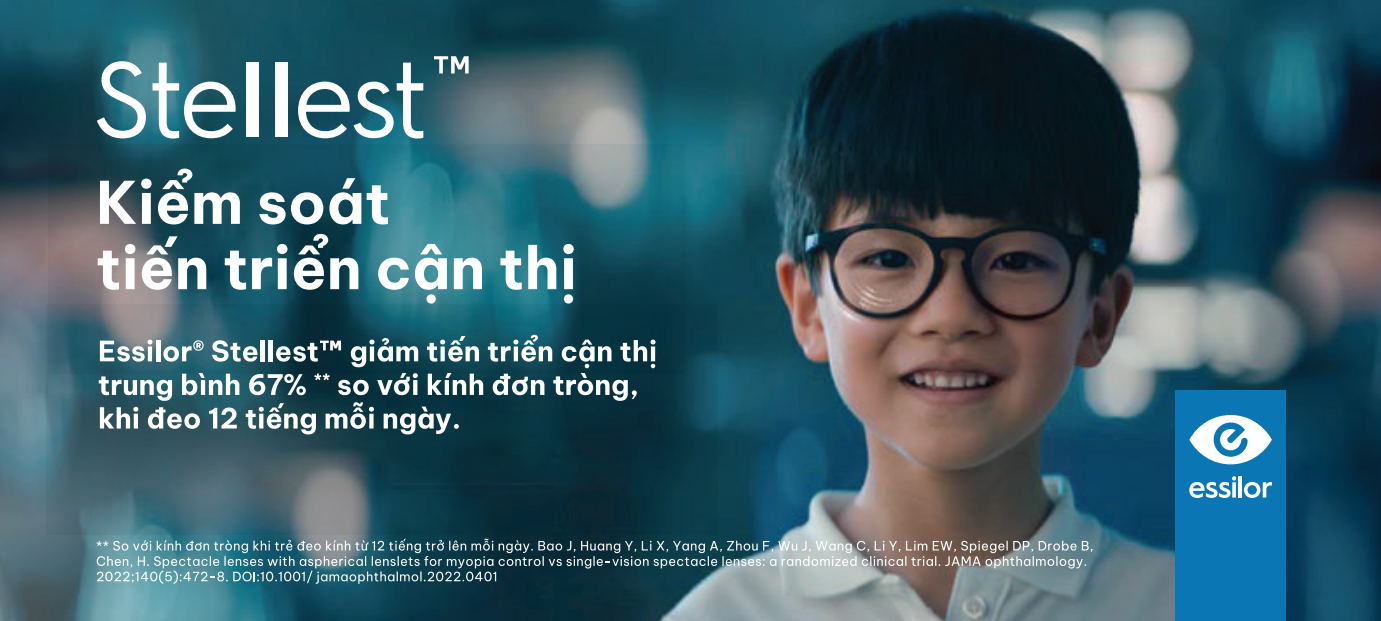 Essilor Stellest : tròng kiểm soát tiến triển cận thị