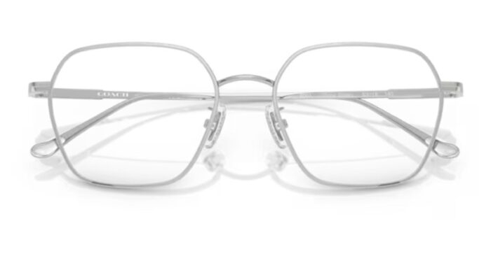 coach hc5191td 9001 titanium eyeglasses mens shiny silver full rim 53 18 145 shiny silver 9001 5 5