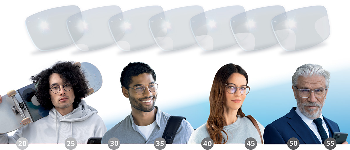 bốn người đeo tròng kính chiết suất 1.67