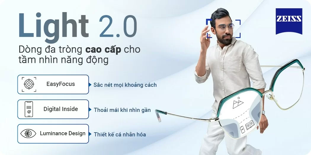 Zeiss Light 2.0: Dòng đa tròng cao cấp cho tầm nhìn năng động