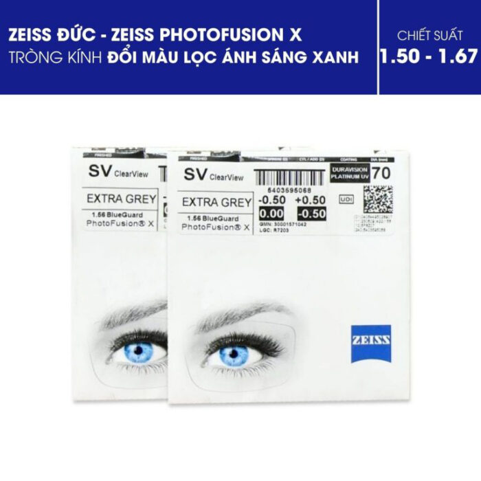 Zeiss Photofusion X tròng kính đổi màu lọc ánh sáng xanh