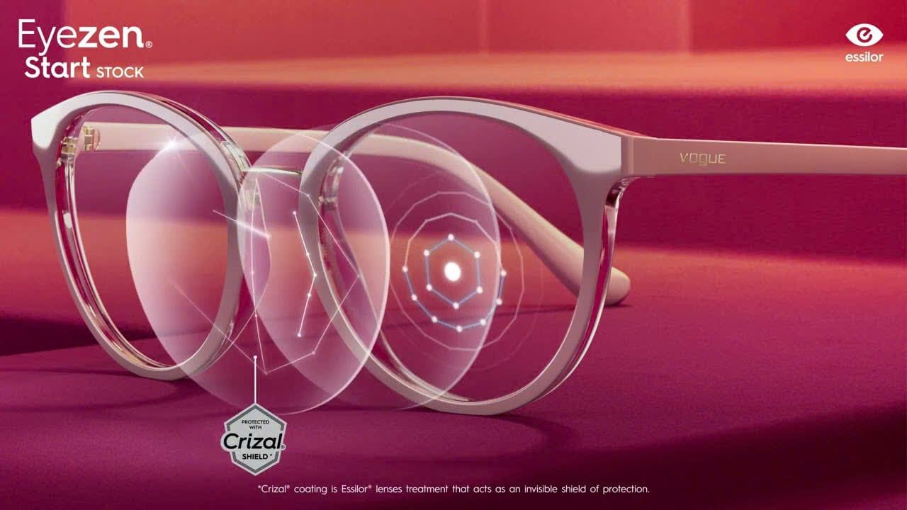 tròng kính Essilor Eyezen Start with Crizal shield