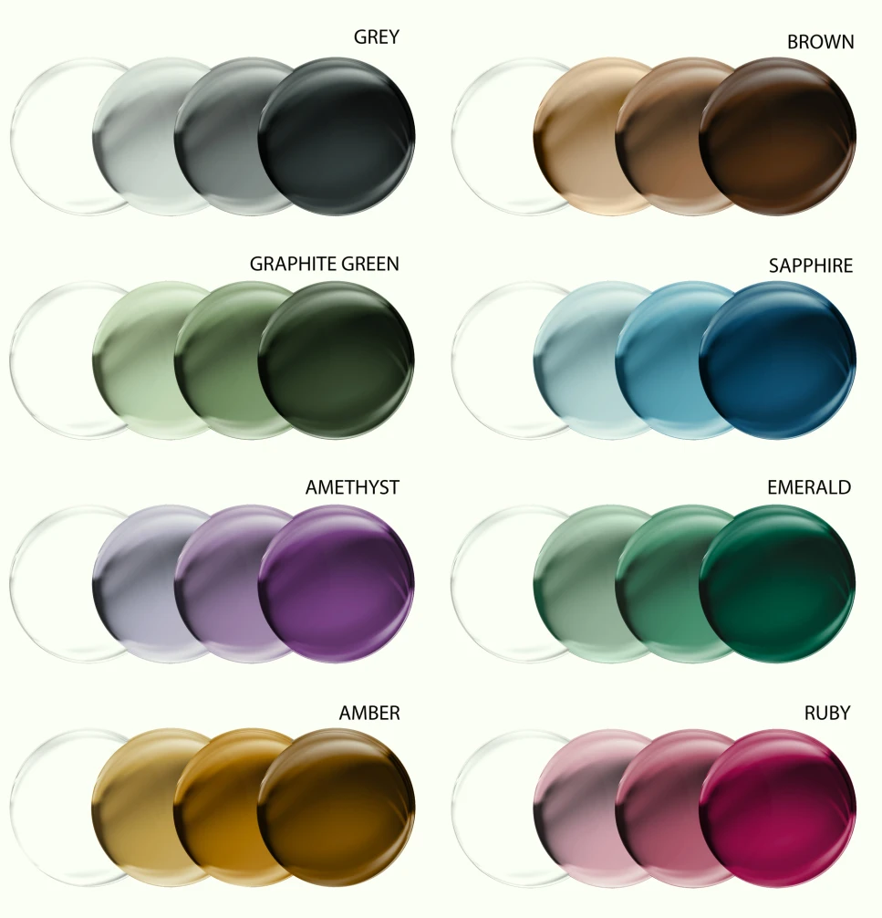 bảng màu tròng kính Essilor Transitions Gen S